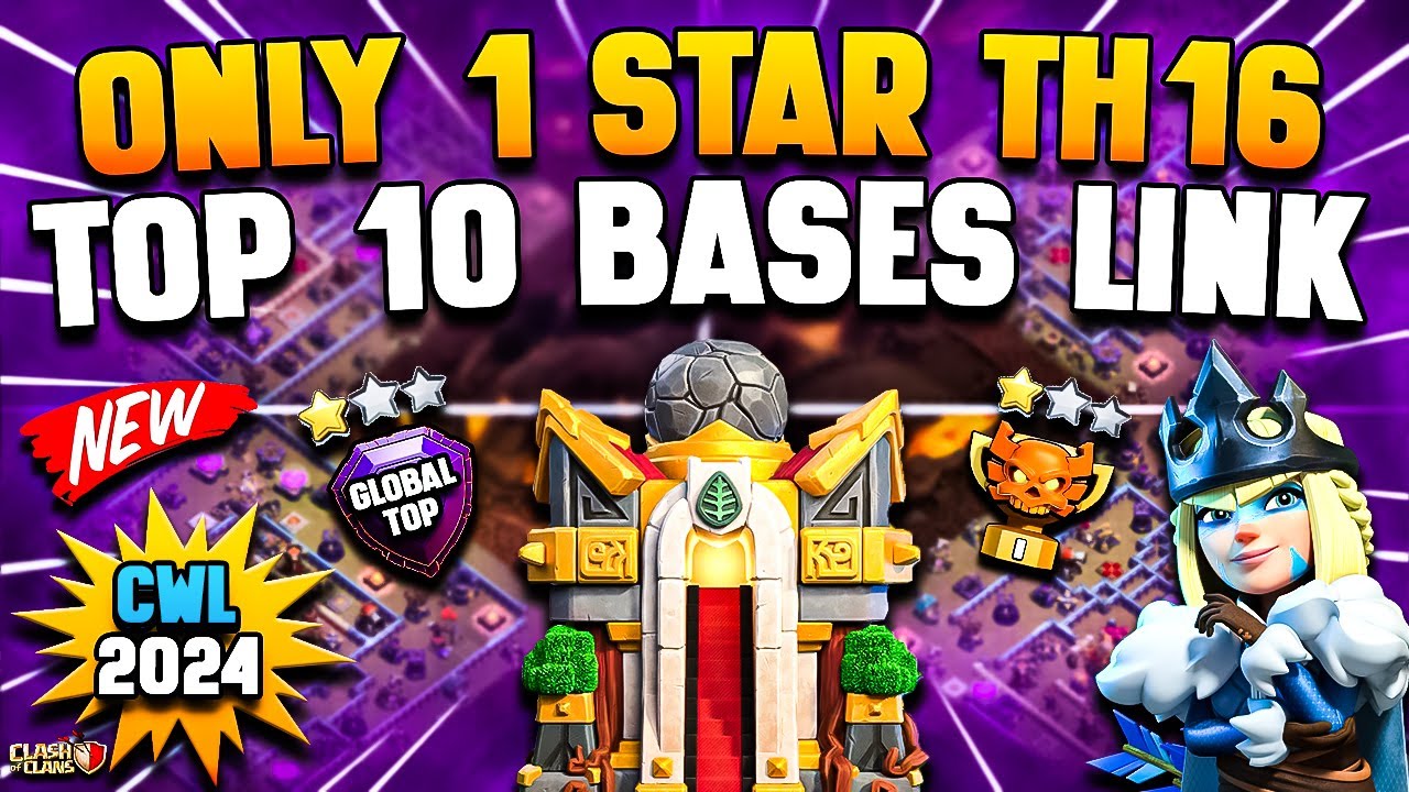 Top 10 Only 1 Star TH16 War Bases Link COC | Unbeatable Town Hall 16 Layouts | Best TH16 Legend Base