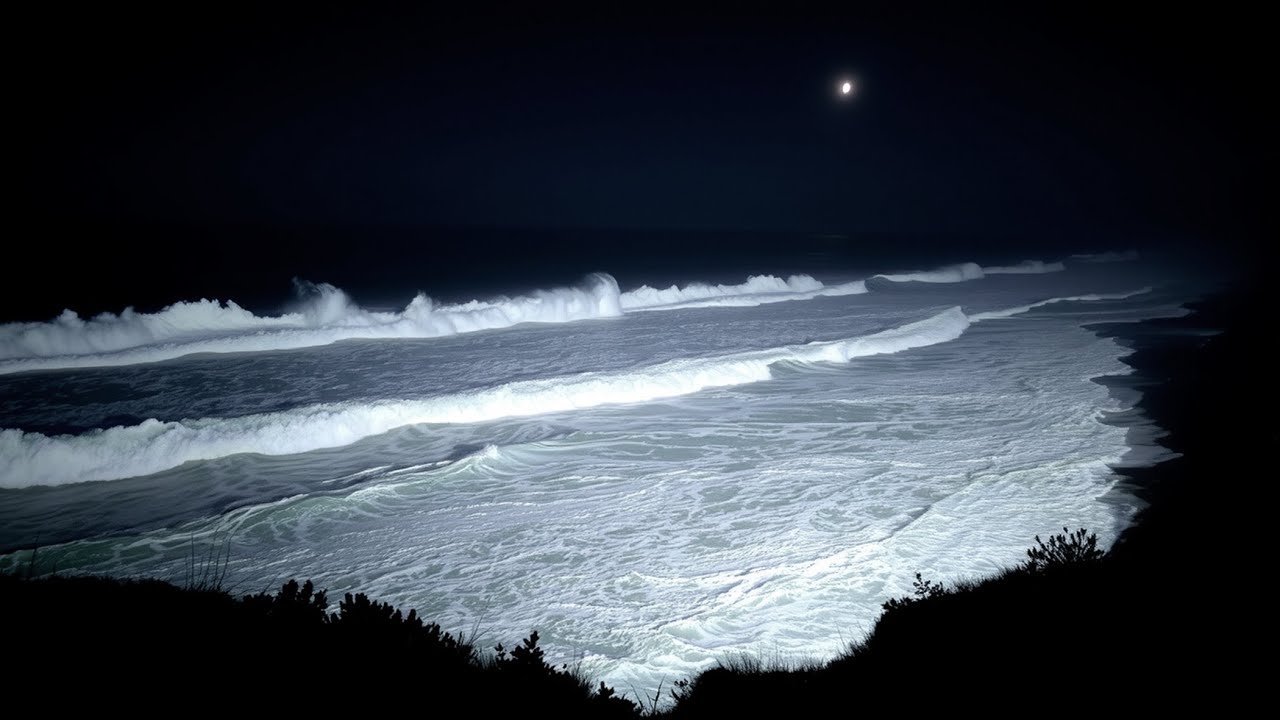 Peaceful Night Ocean 🌙 | Deep Sleep Sounds to Ease Anxiety & Stress