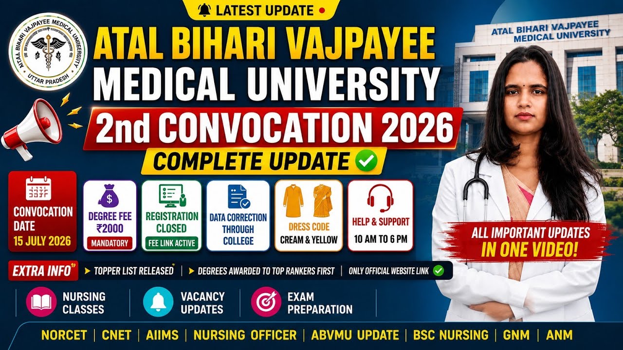 ABVMU 2nd Convocation 2026 Latest Update 🔥 ₹2000 Degree Fee Mandatory |  | Registration