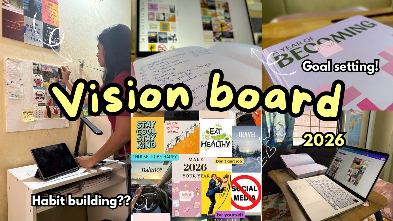 Goal setting 2026✨| Vision board 2026 prep| How to build habits??🌻