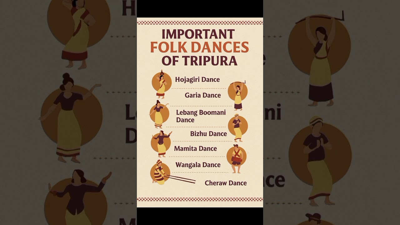 🔥🕺Folk Dances of Tripura|GK Machine| #shorts #upsc #ssc #rrb #folkdance #ssccgl #dance #tripura
