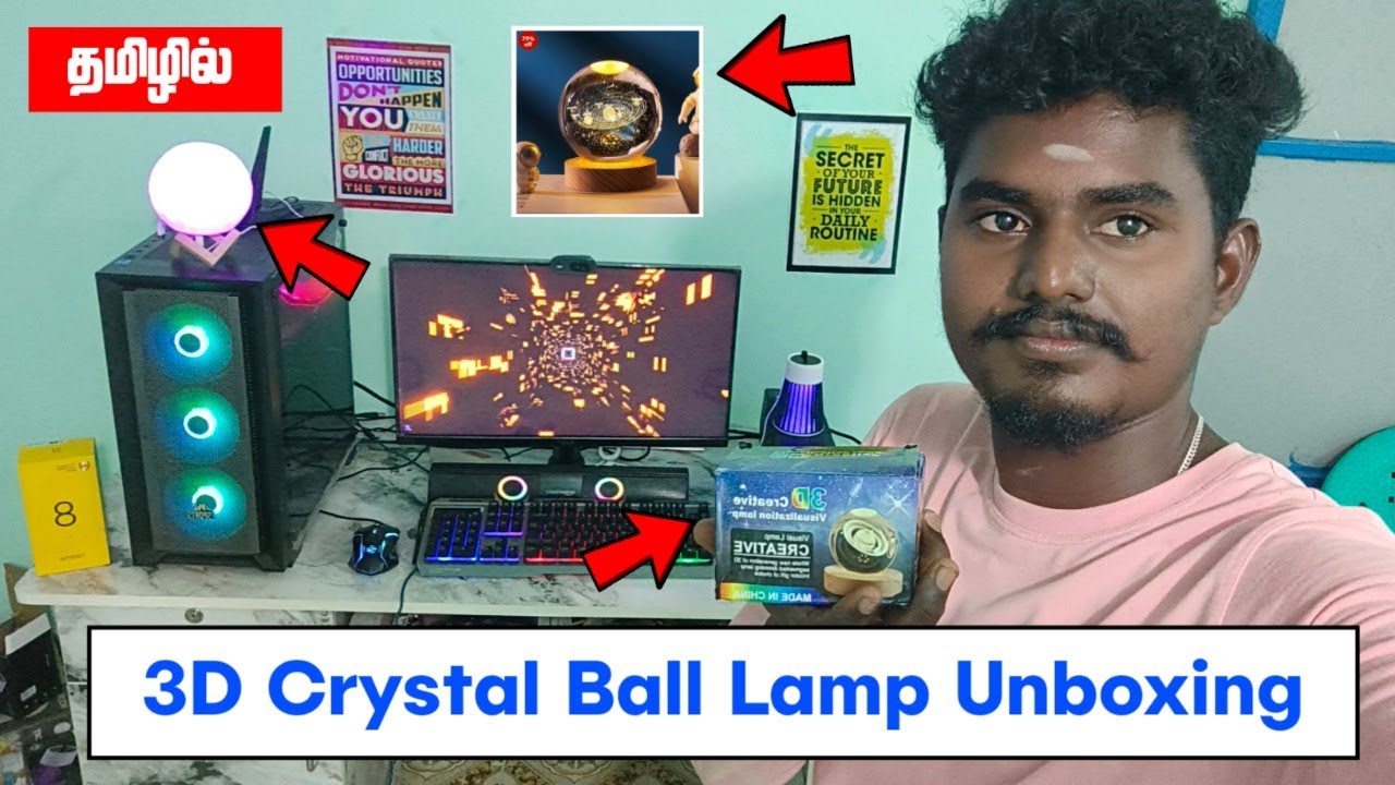 New Tranding Crystal Ball Night Lamp Unboxing Tamil | Crystal Ball Night Lamp | #crystalball #lamp