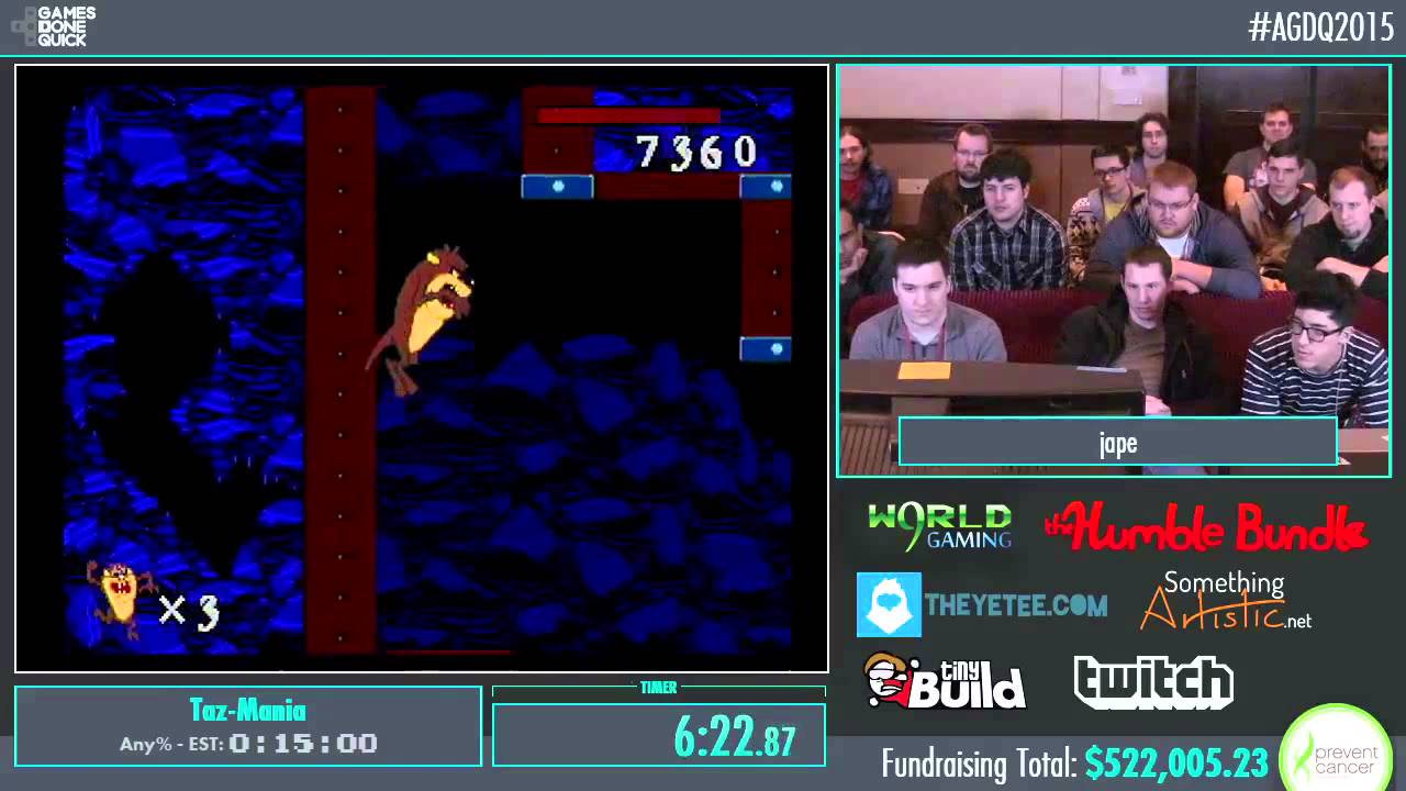 Awesome Games Done Quick 2015 - Part 114 - Taz-Mania by jape