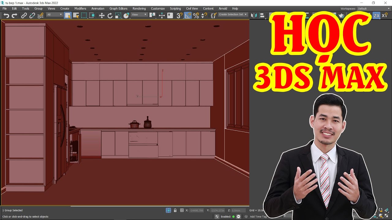 HỌC 3DS MAX NÂNG CAO | Hướng dẫn vẽ tủ bếp 3ds max nâng cao 2022
