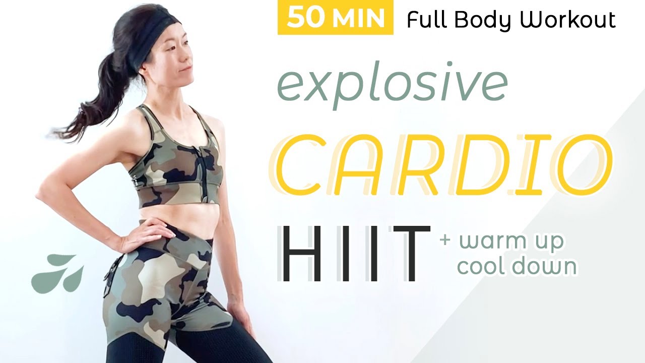 50 MIN FULL BODY CARDIO HIIT / Intense Workout + Warmup & Cool Down / No Repeat / Burn Calories