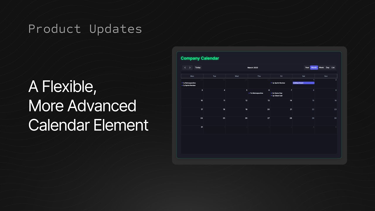 Calendar Element - Released on 14 April, 2025