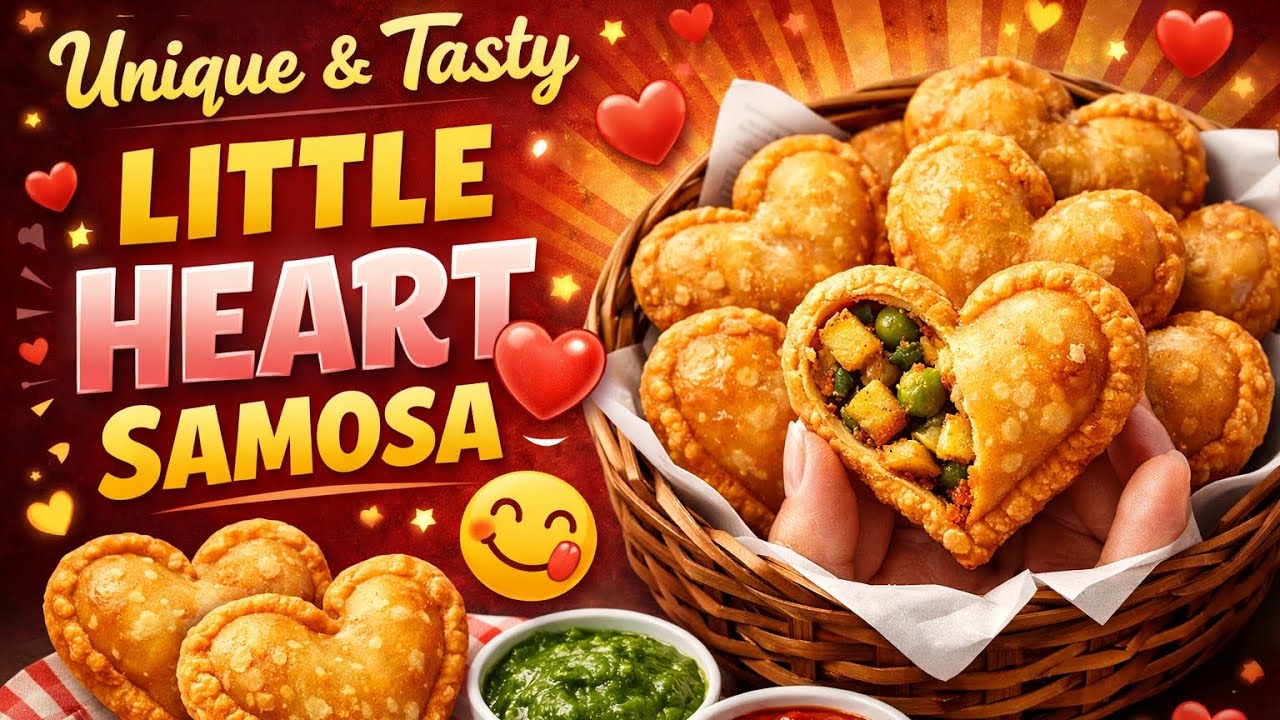 Little heart shape aalo samosa crispy outside delicious inside 😋👌🏻 #youtubeviralvideo#potatorecipes