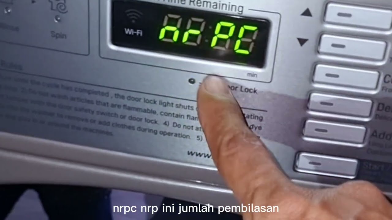 seting program washer LG giant max