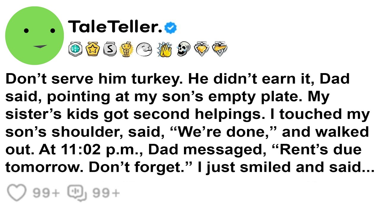 “Don’t Serve Him Turkey — He Didn’t Earn It,”Dad Said, Pointing At My Son’s Empty Plate. My Sister’s