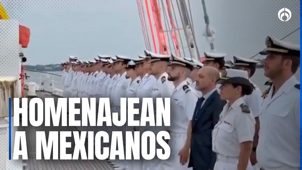 Armada española rinde homenaje a cadetes caídos en buque Cuautémoc