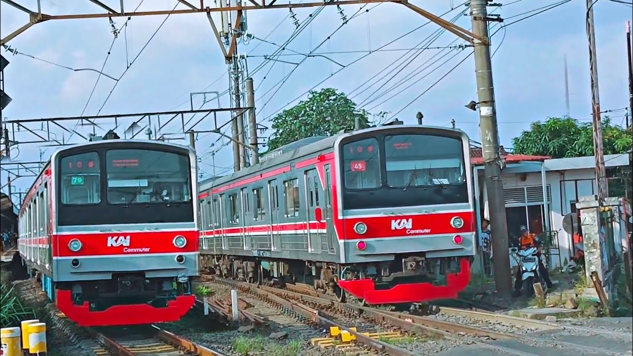 Hunting KRL di perlintasan stasiun Citayam JR 205 - CLI 225 - CRRC - TM 6000