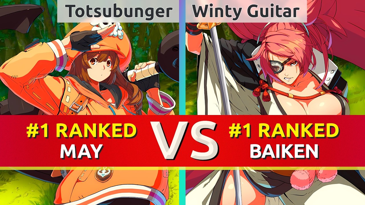GGST ▰ Totsubunger (#1 Ranked May) vs Winty Guitar (#1 Ranked Baiken). High Level Gameplay