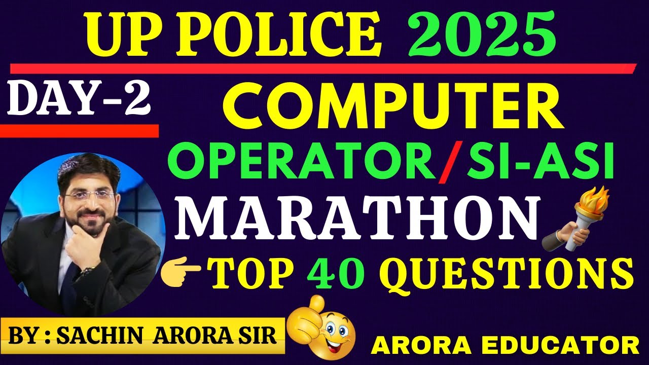 UP Police Computer Operator & ASI Classes 2025 | Computer Marathon | UPP ASI Computer MCQs | Day-2 |