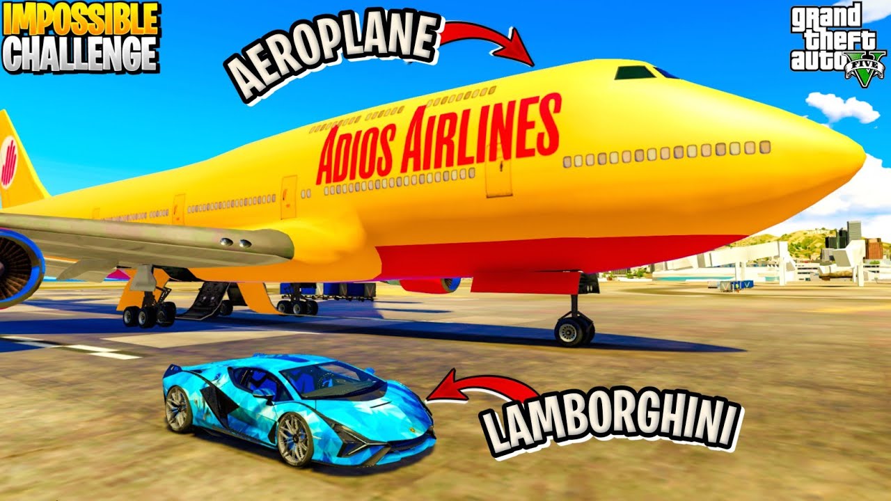 GTA 5: Lamborghini Cars Vs Air India Aeroplane | Fastest Aeroplane And Cars Drag Race | GTA 5 MODS!