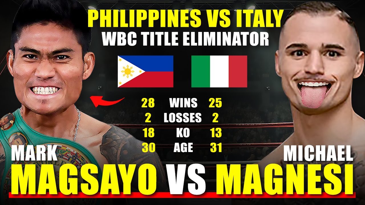 MARK MAGSAYO vs MICHAEL MAGNESI | 3RD ROUND BR*TAL TKO | WBC Super Featherweight Title | PH vs Italy
