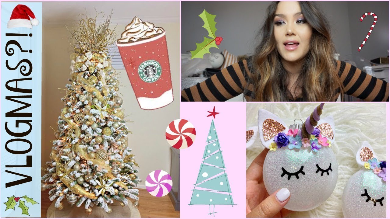 Decorating for Christmas, PR Unboxing, DIY Ornaments | VLOGMAS 2017