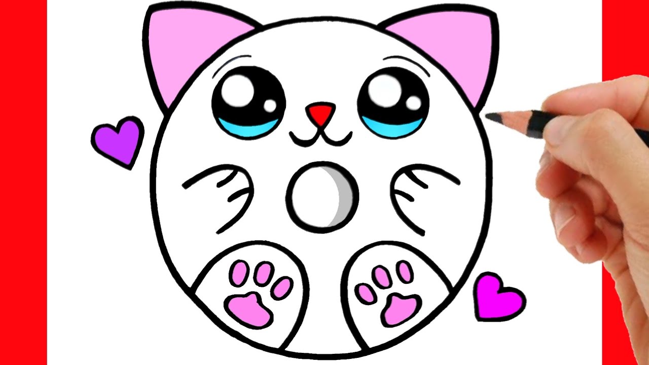 HOW TO DRAW A CUTE DONUT CAT KAWAII