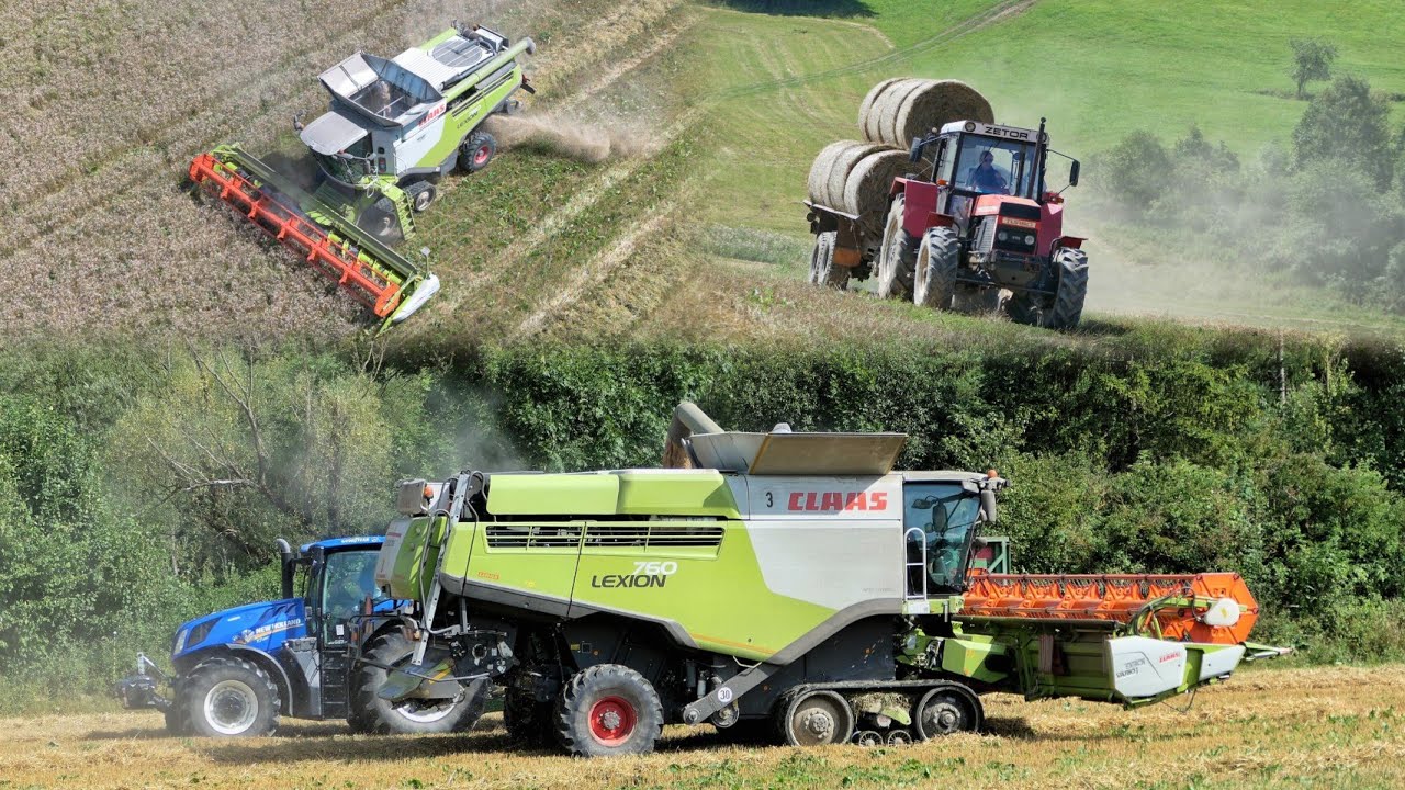Žatva pšenice 2024 Claas Lexion 760 + Claas Vario 930 [ RD -Terchová ]