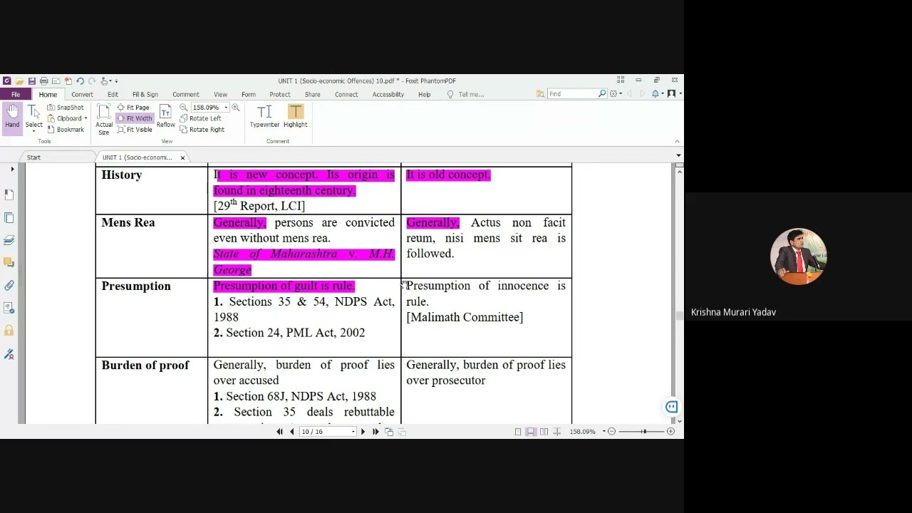 (Fourth Class) Differences between Socio-economic Offence and Traditional Offences