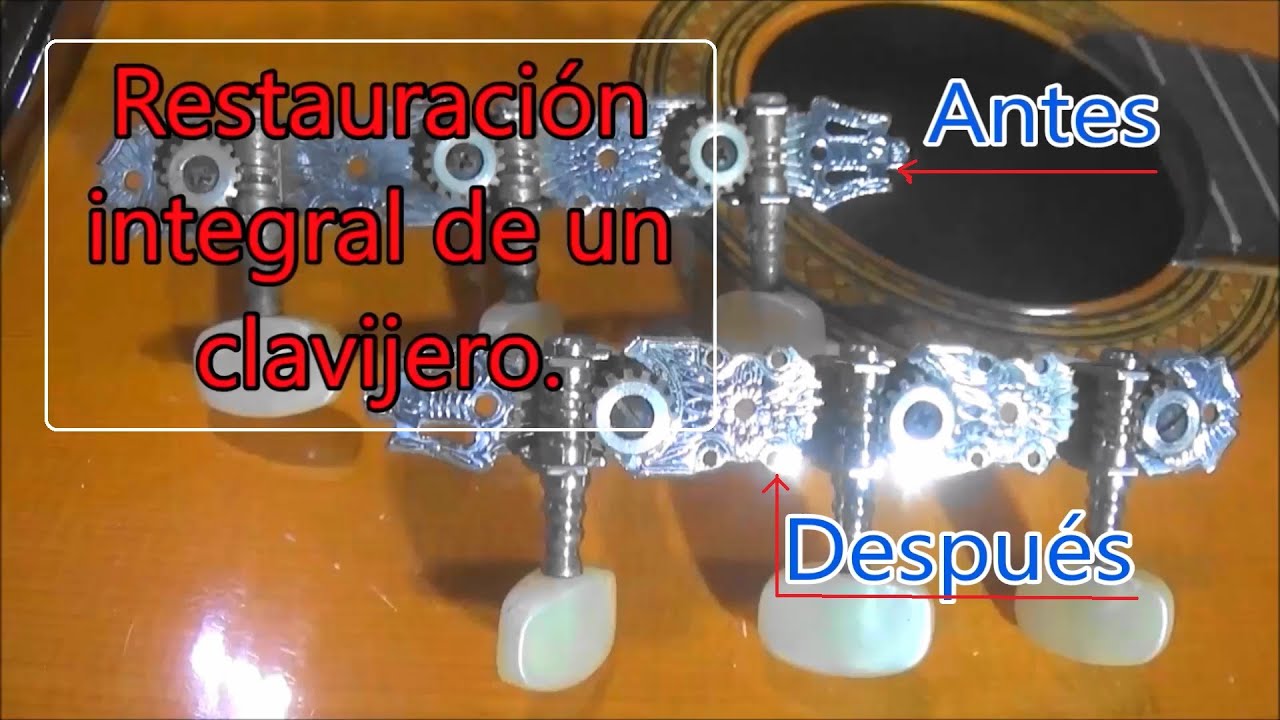 Restauración de un clavijero de guitarra, parte 2. Explicación de todos sus componentes.