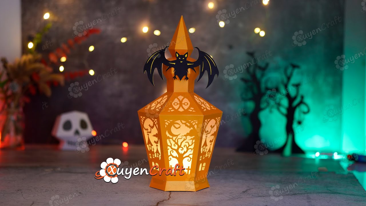 DIY Gothic Poison Bottle Lantern — Halloween 3D Papercraft Tutorial