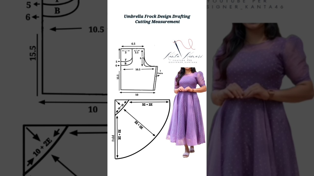 Umbrella Frock Design Drafting Cutting Measurement #reels #shorts #vlogs #cutting #Crop #Top #Skirt