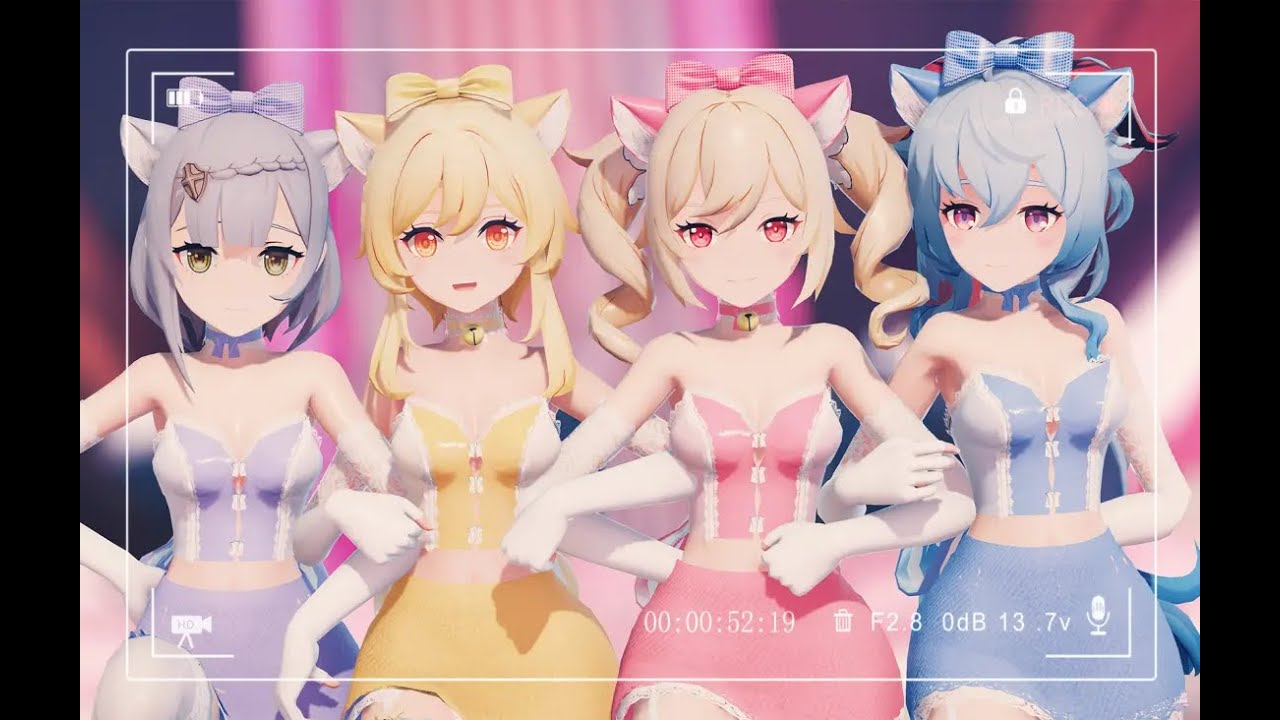 【Genshin Impact MMD／4K／60FPS】Lumine & Barbara & Noelle & Ganyu【KKILI KKILI】