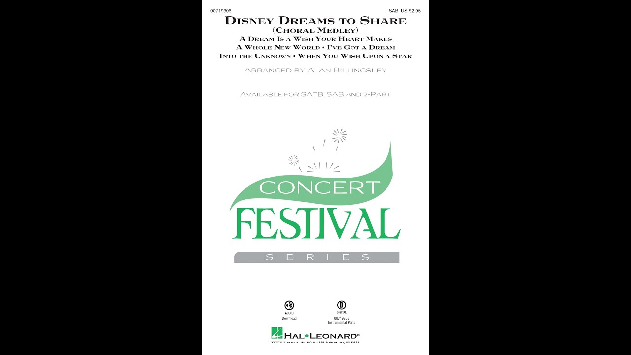 Disney Dreams to Share (Choral Medley) (SAB Choir) - Arranged by Alan Billingsley