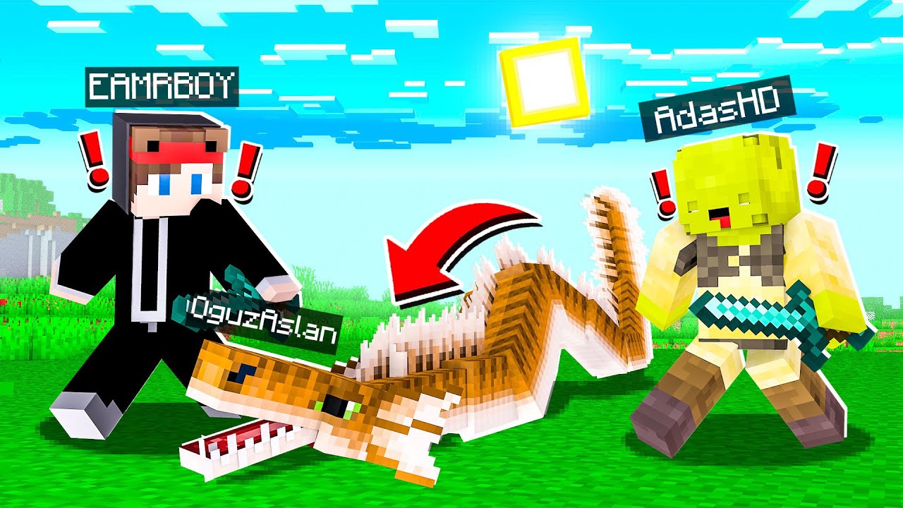 YILAN OLARAK KAÇIYORUM 2 ARKADAŞIM KOVALIYOR - Minecraft