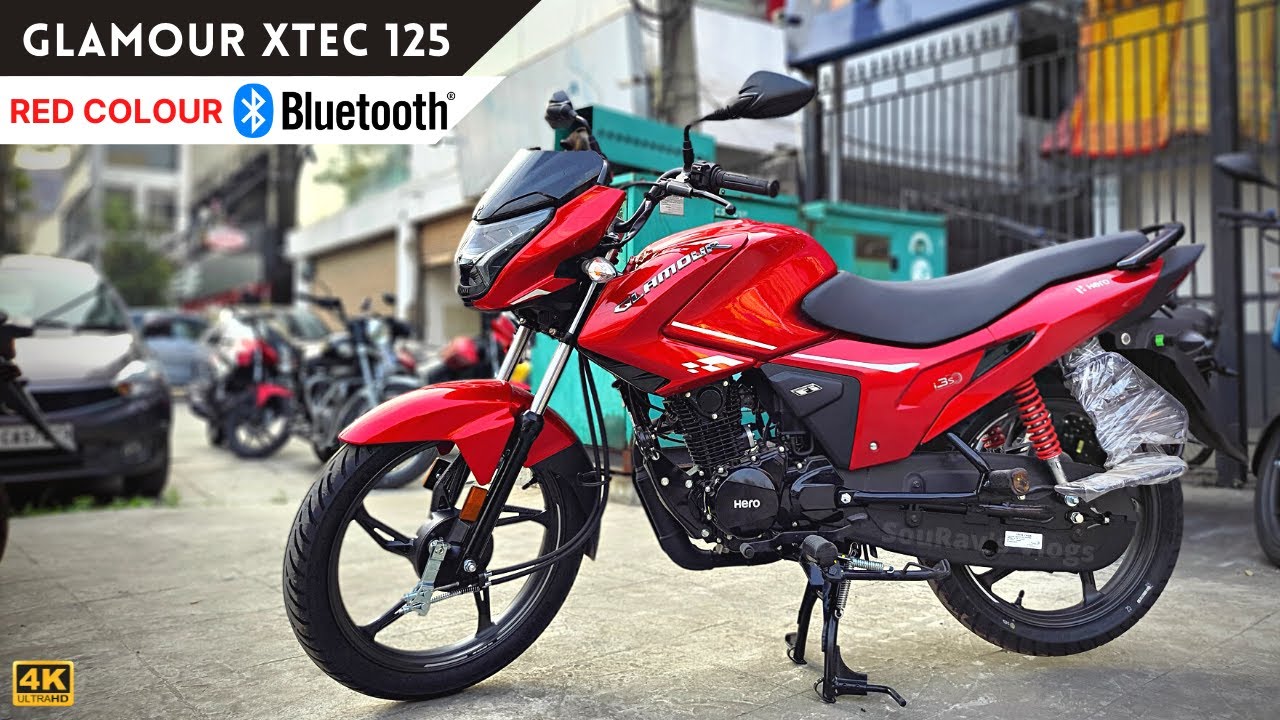 Hero Glamour Xtec 125 BS6 Red Colour Review - On Road Price, All New Features, Bluetooth I Glamour