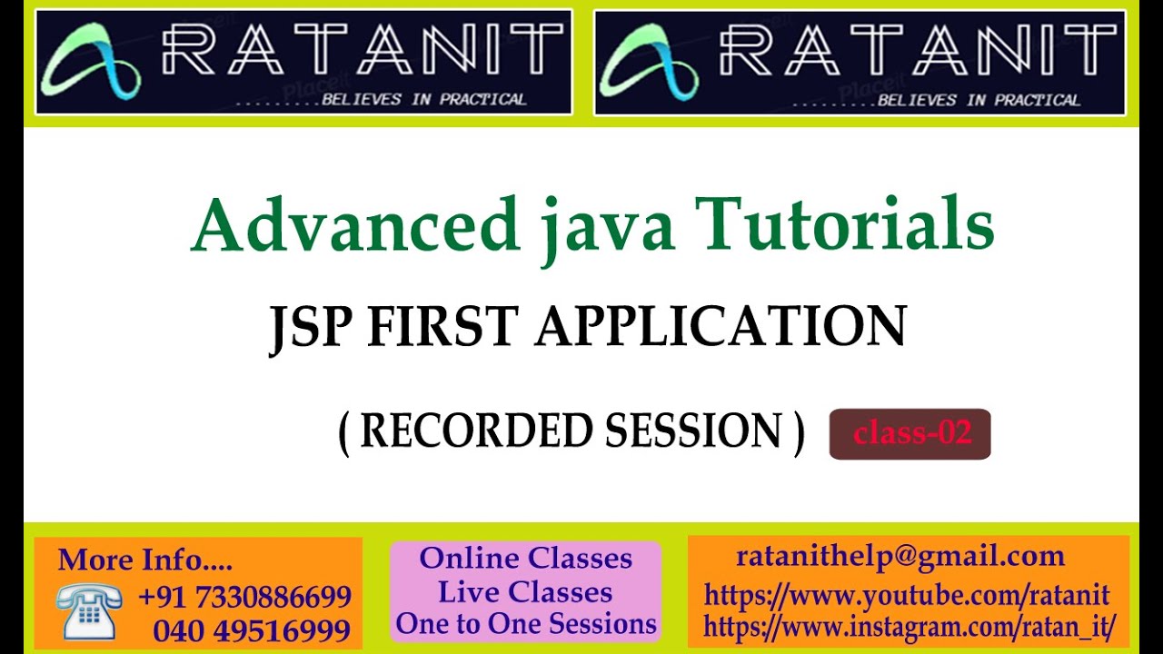 Advanced Java Tutorials || JSP FIRST APPLICATION || by Mr.Ratan || class-02