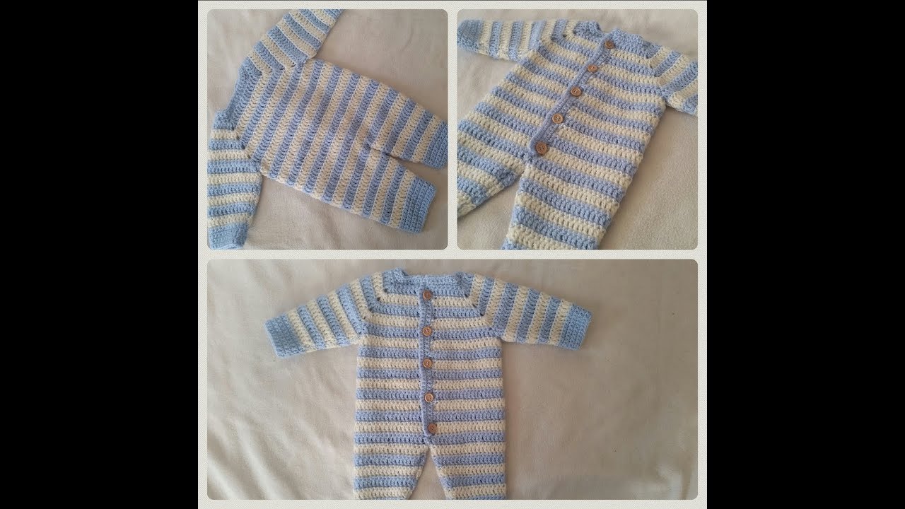 How to crochet an overall for babies part 3 / 6 by BerlinCrochet