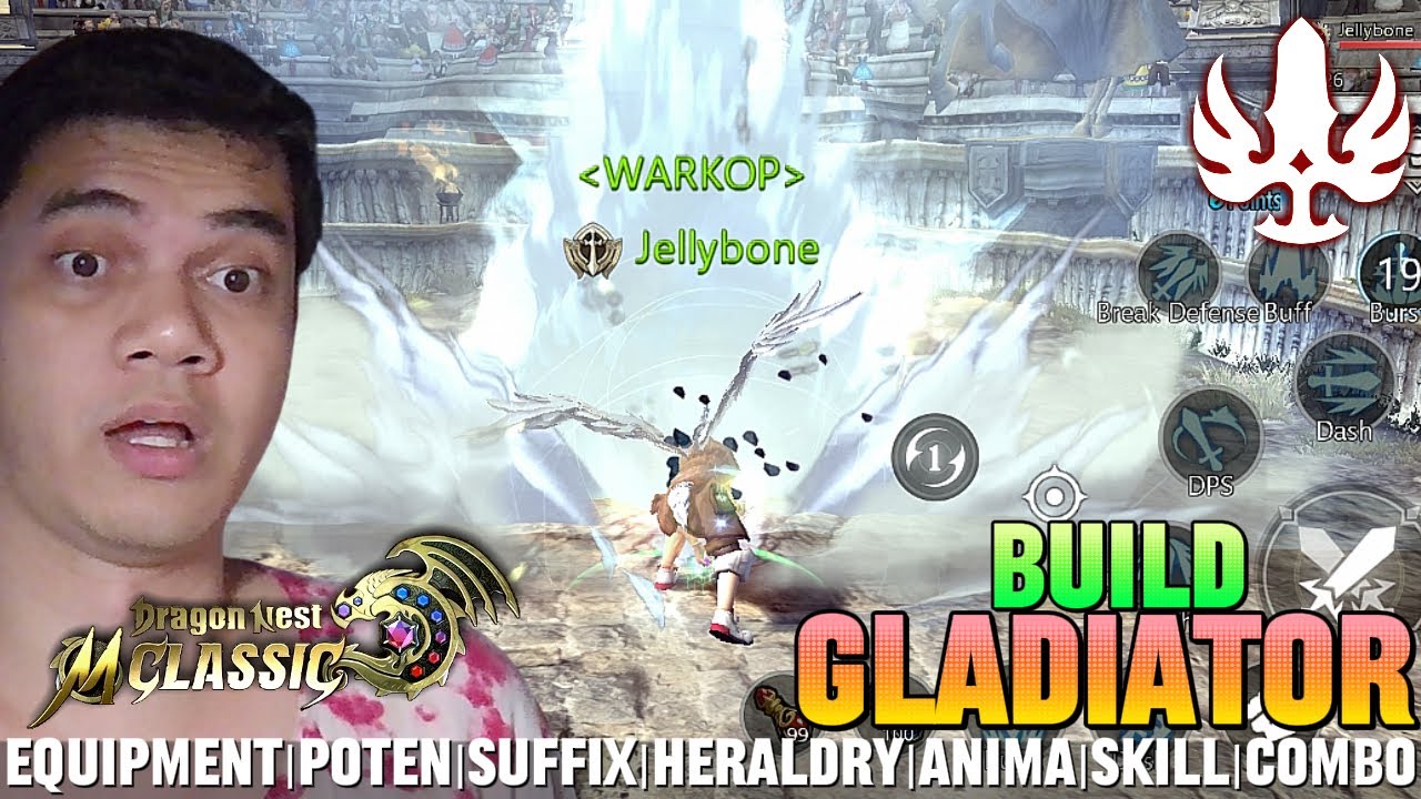 BUILD GLADIATOR Lv.50 | LENGKAP DENGAN GEAR,SKILL,ANIMA,ROTASI SKILL - DRAGON NEST M: CLASSIC