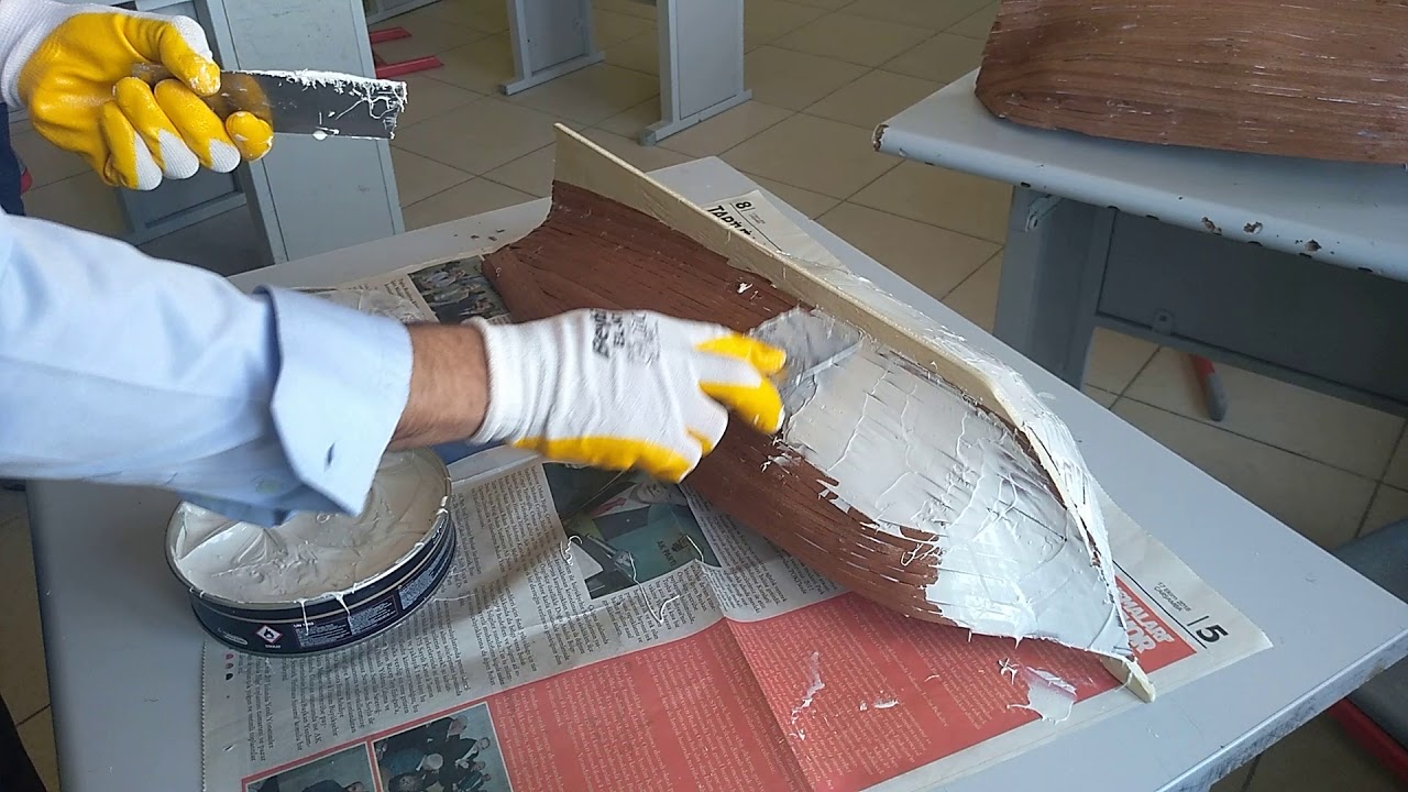 Baltimour gemi modeli ilk kat macun uygulaması