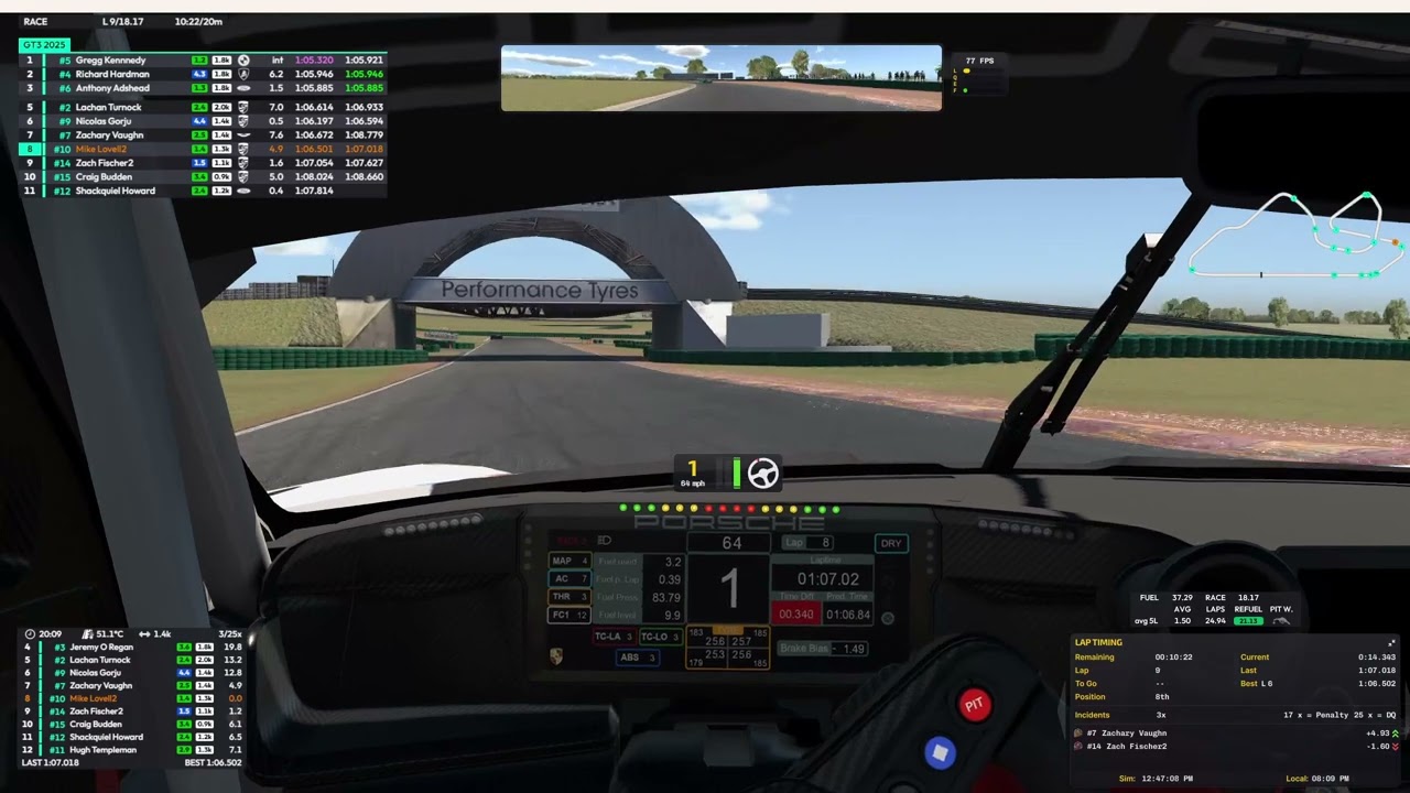 Iracing season 1 week 9 GT3 ASIA at Oran park #iracing #simracing #gt3 #porsche992gt3