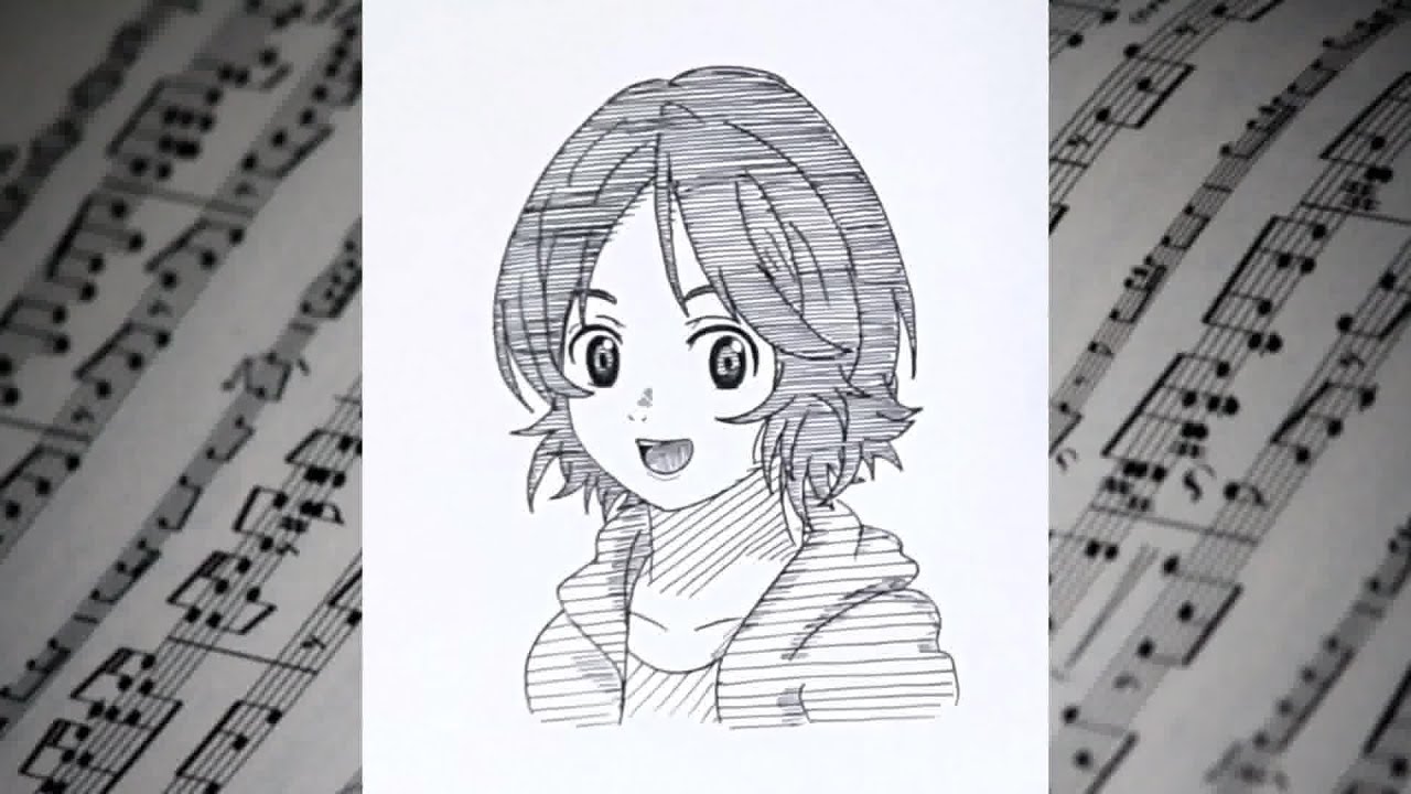 Anime Drawing  ||  Tsubaki Sawabe  ||  Your Lie In April