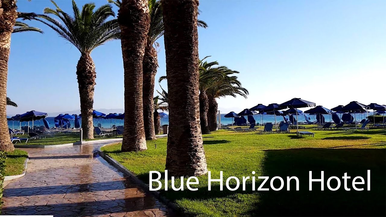 Blue Horizon hotel Ialysos Rhodes pool and beach walk
