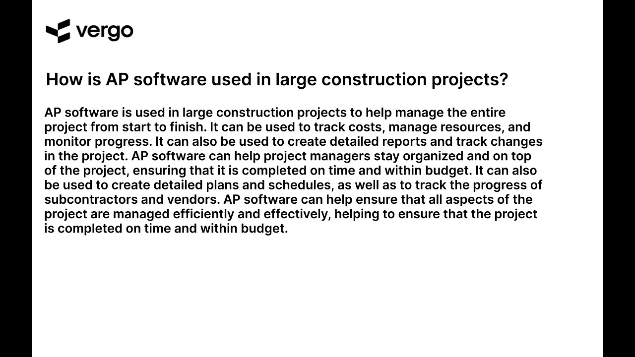 AP Software in Construction Projects