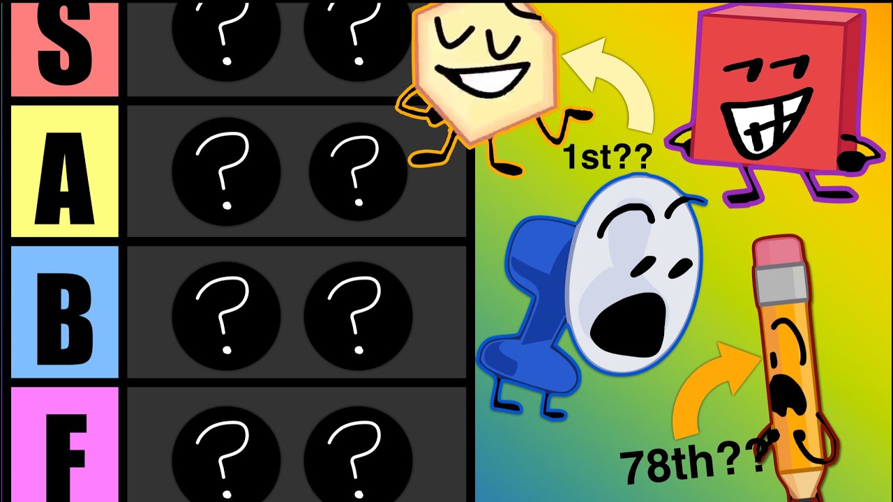 BFDI/TPOT Worst to Best (TPOT 13/ BFDIA 14)