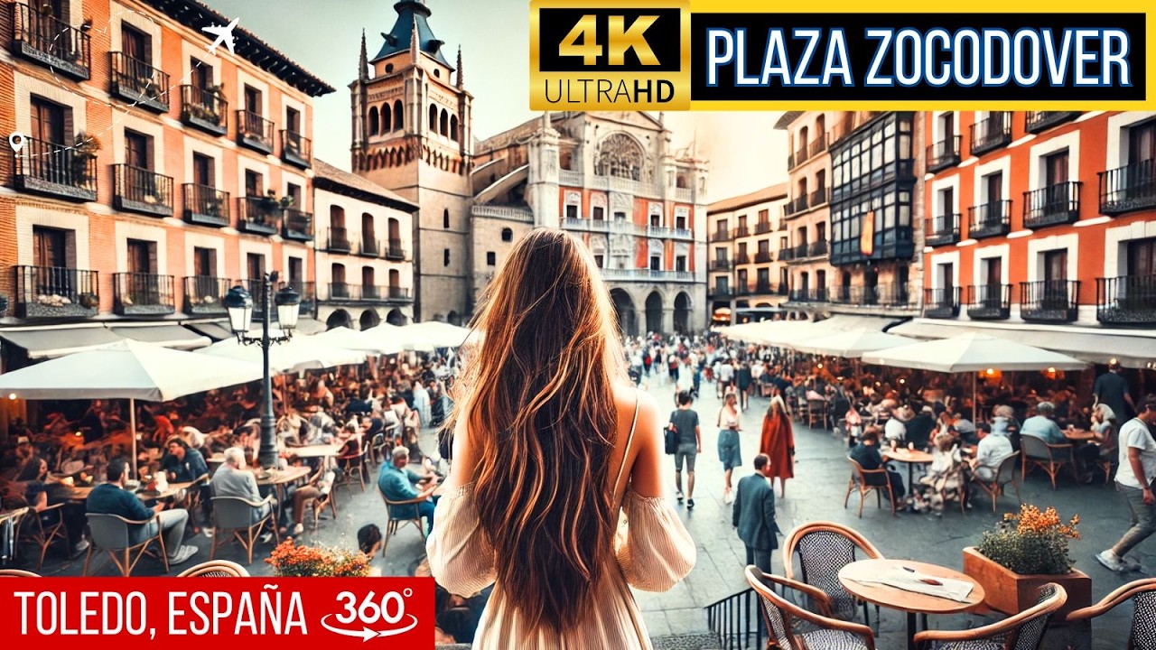 Plaza Zocodover | Toledo, España | Tour virtual 360 4K/60fps | Walking Tour Toledo