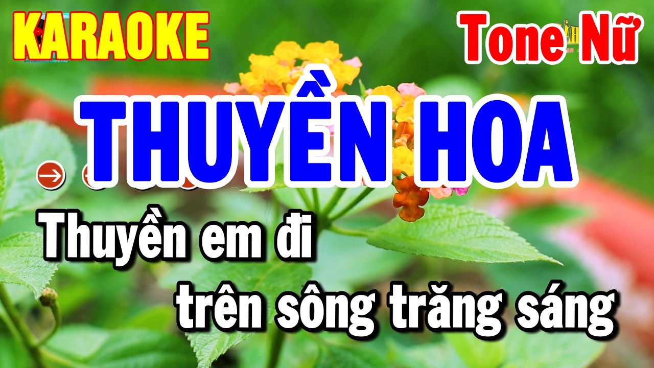Karaoke Thuyền Hoa Tone Nữ Nhạc Sống Cha Cha Dễ Hát | Thanh Hải
