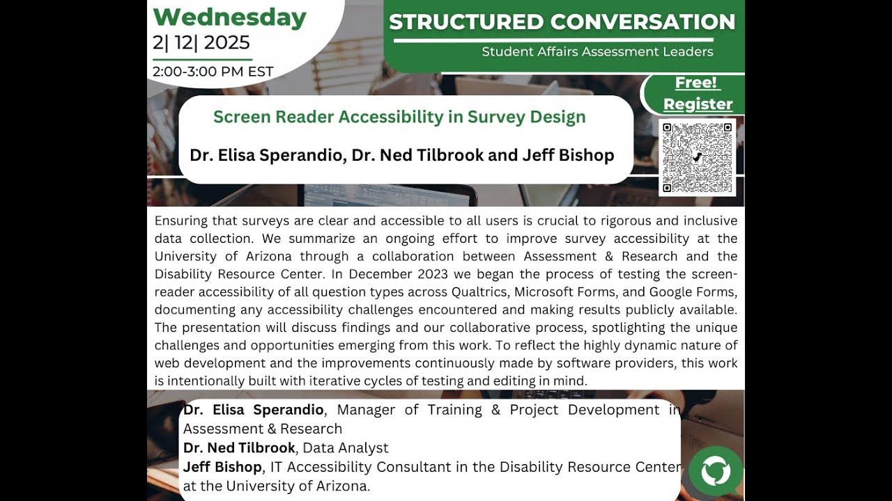 [SAAL SC] Screen Reader Accessibility in Survey Design