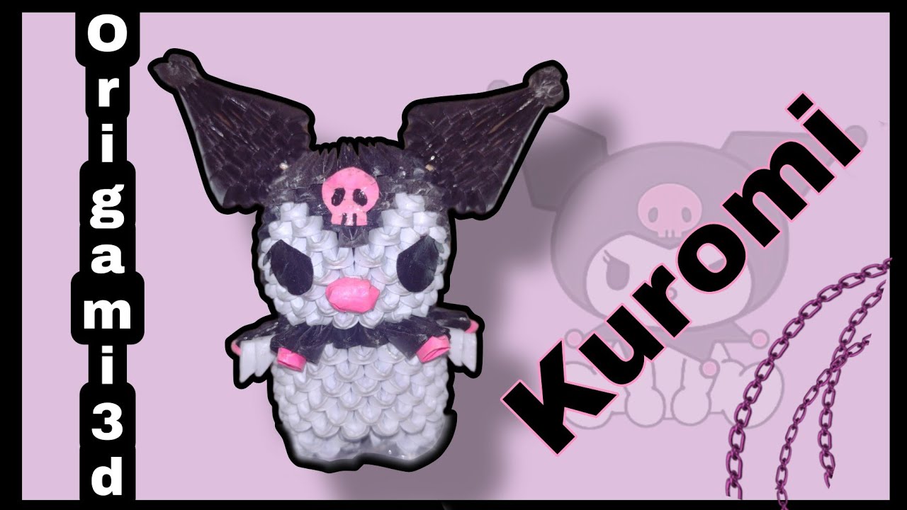 👉Haz a Kuromi con la técnica de origami 3D!!🖤- nivel 🔥| Carol Sandoval