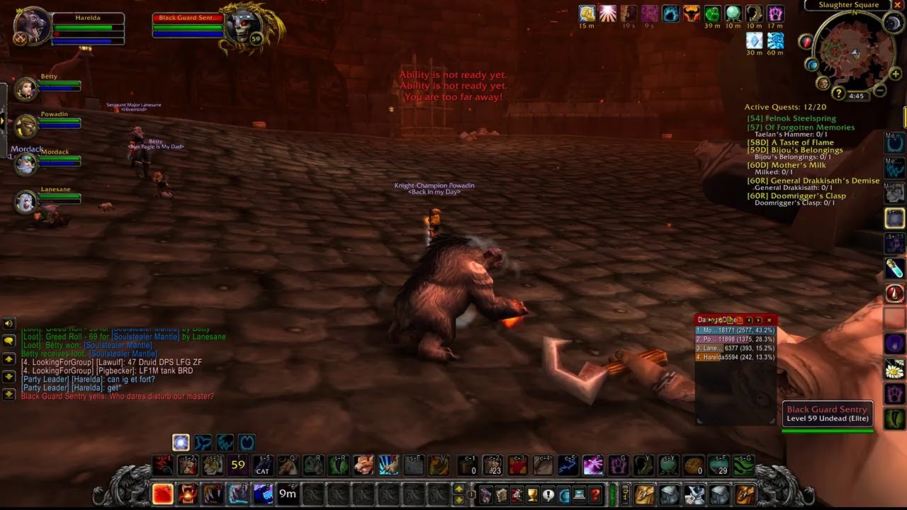 WoW classic: Feral druid Tank, Undead Stratholme!