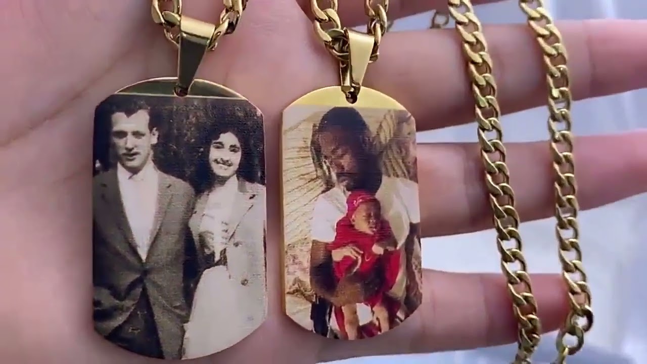 Custom Color Picture Dog Tag Necklace for Memorial Jewelry Gift