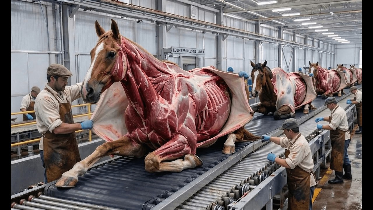 Dentro de una gigantesca fábrica de pieles de caballo de alta tecnología | Desde pieles crudas hasta