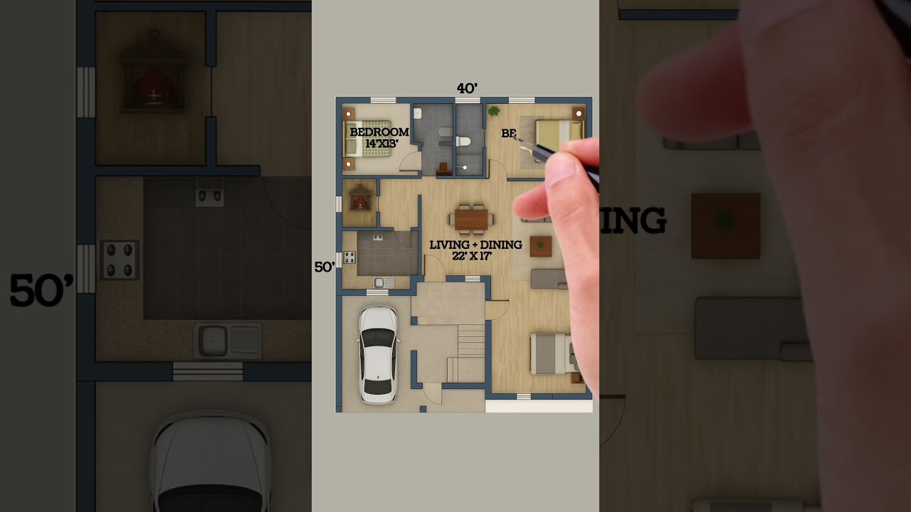 Perfect 3BHK House Plan | 40x50 ft | 2000 Sqft Modern Layout