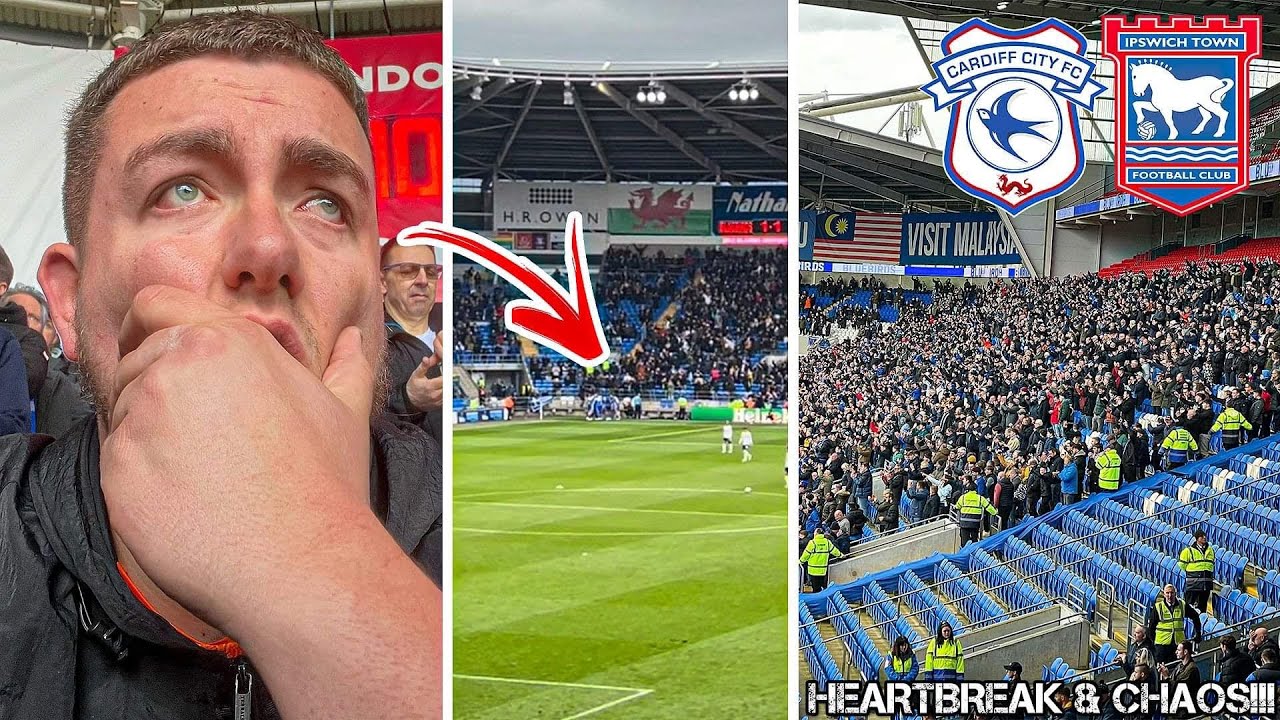 THE MOMENT CARDIFF CITY SCORE 95th & 100th MINUTE GOAL to beat IPSWICH TOWN...