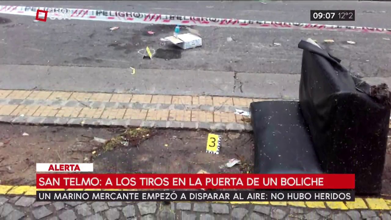Un marino mercante a los tiros en la puerta de un boliche en San Telmo. No hubo heridos