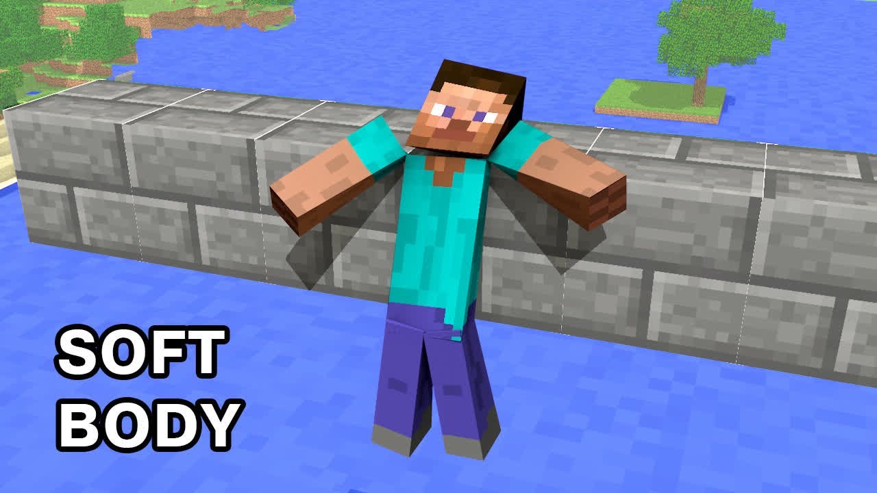 Steve from Minecraft in the softbody animation